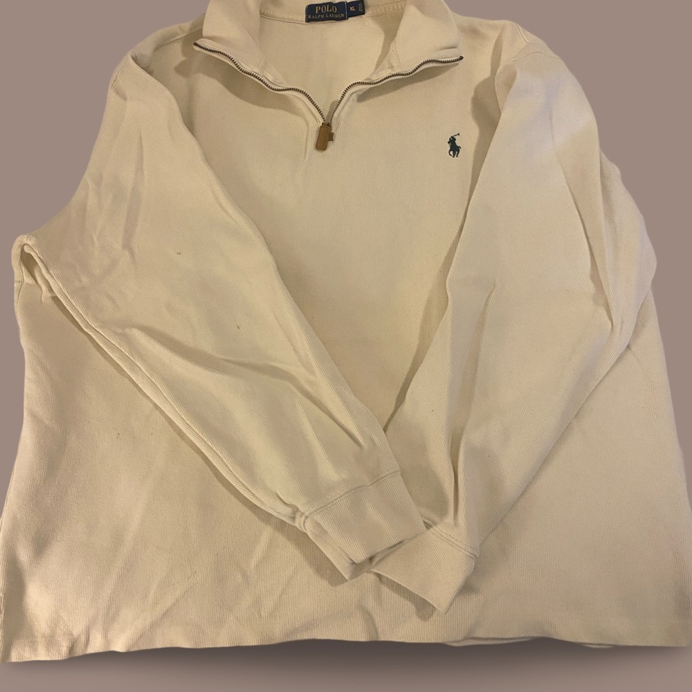 Polo Ralph Lauren Cream Quarter-Zip Pullover